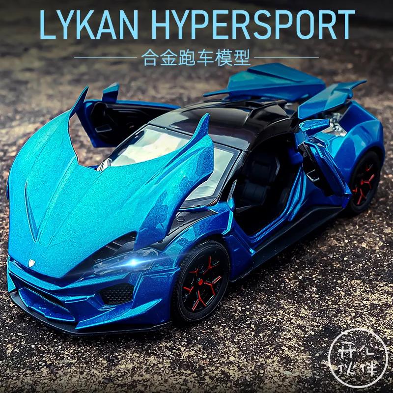 1:32 LYKAN Hypersport Supercar 합금 자동차 모델 다이 캐스트 및 장난감 차량 소리와 빛 자동차 장난감 모델 컬렉션 선물